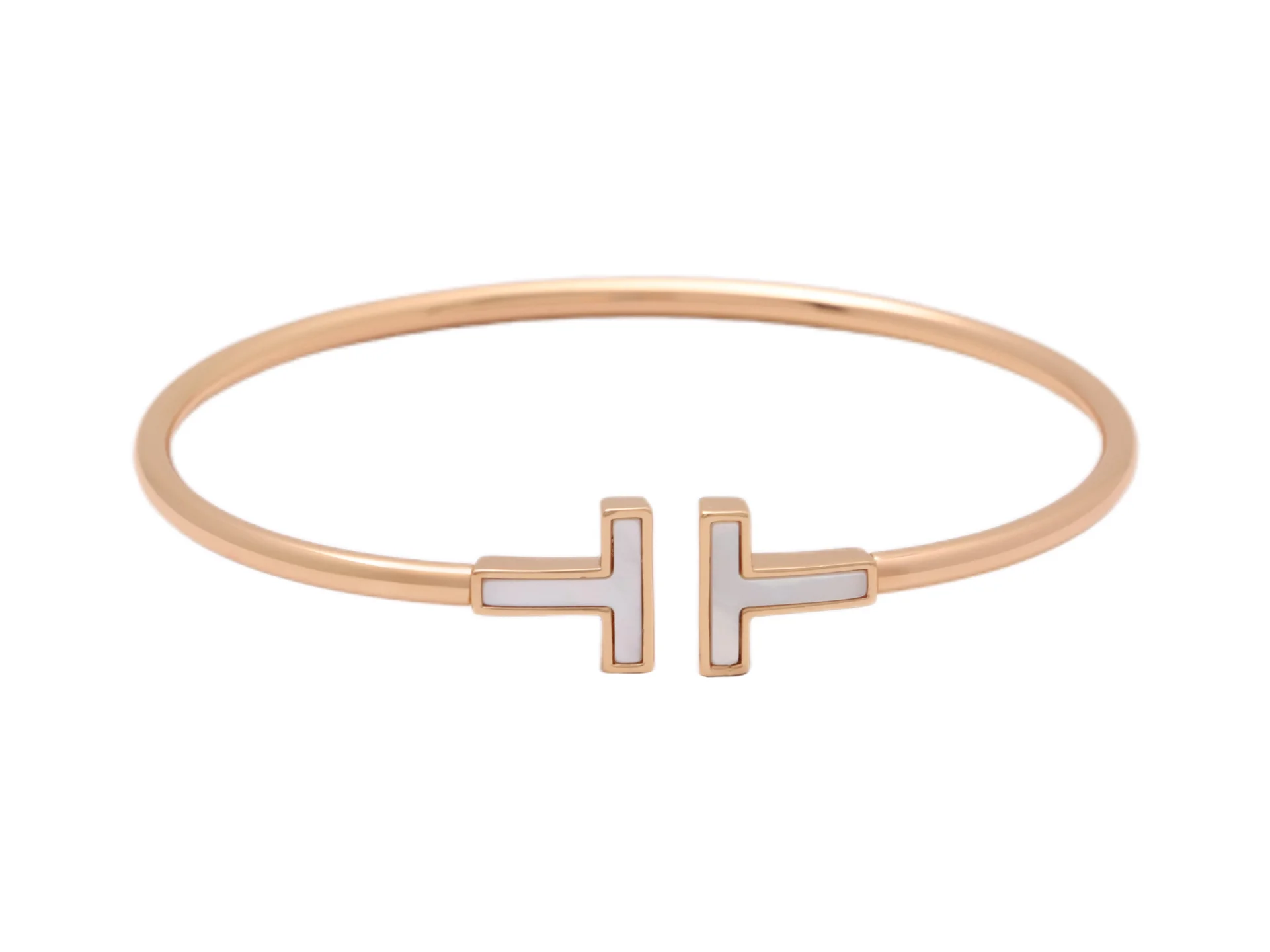 T Wire Bangle with Mother-of-Pearl (Rose Gold-Plated Silver) D30016664