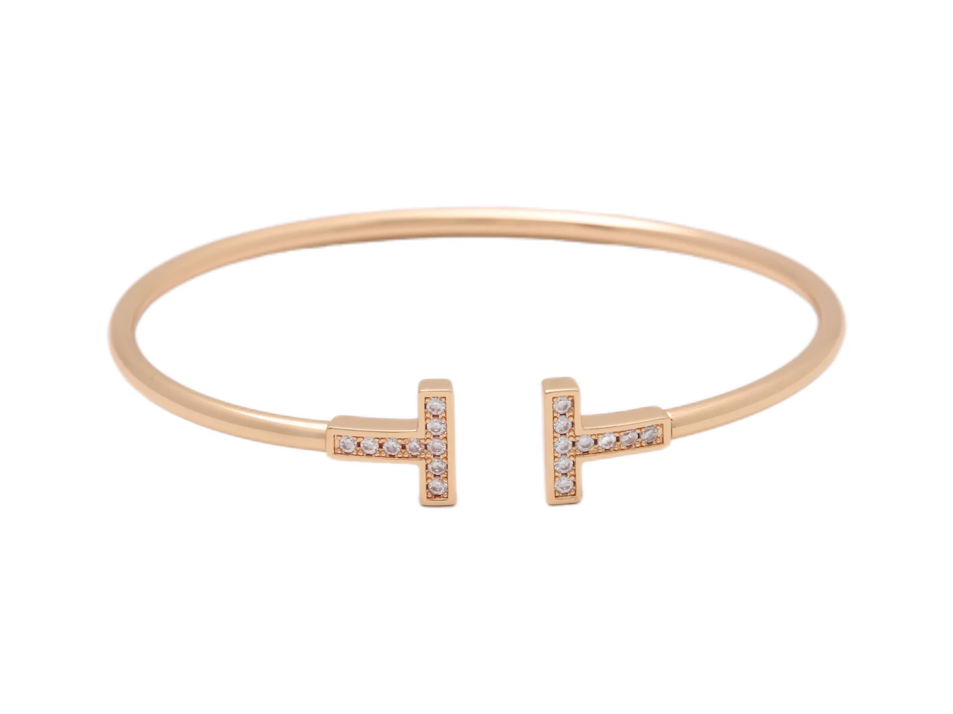 T Wire Diamond Bangle (Rose Gold-Plated Silver) D29016667