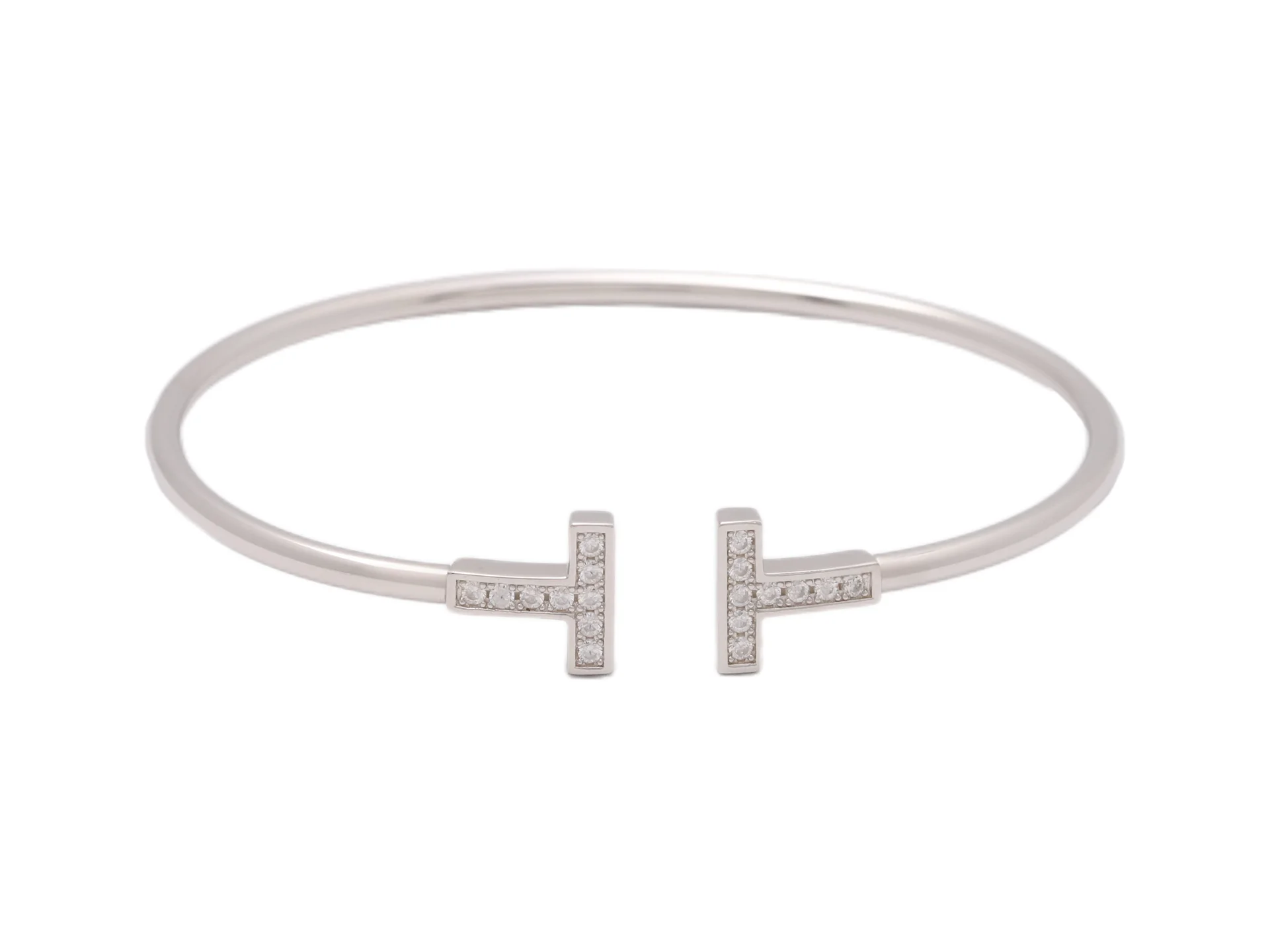 T Wire Diamond Bangle (Sterling Silver) D29016666