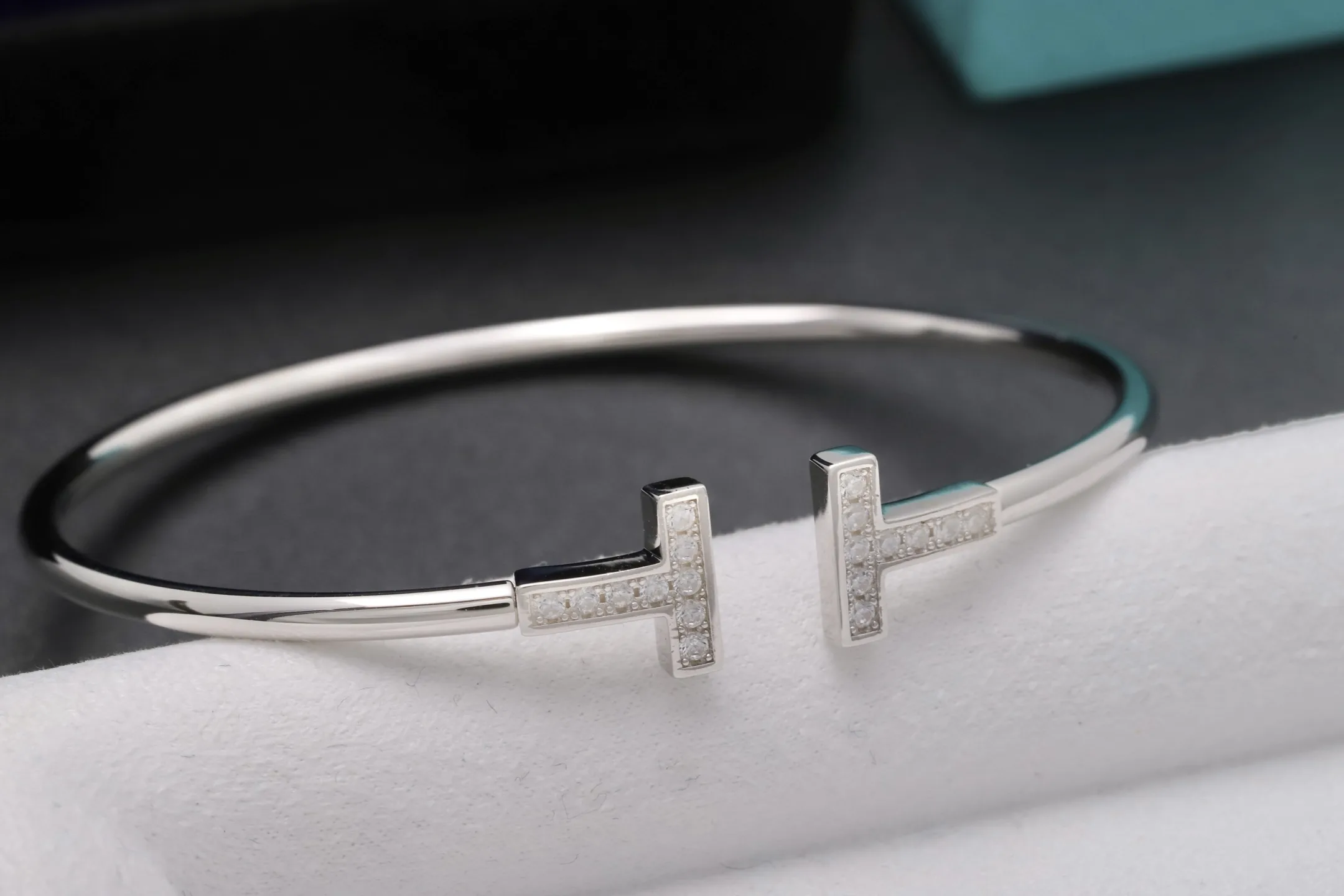 T Wire Diamond Bangle (Sterling Silver) D29016666 — view 4