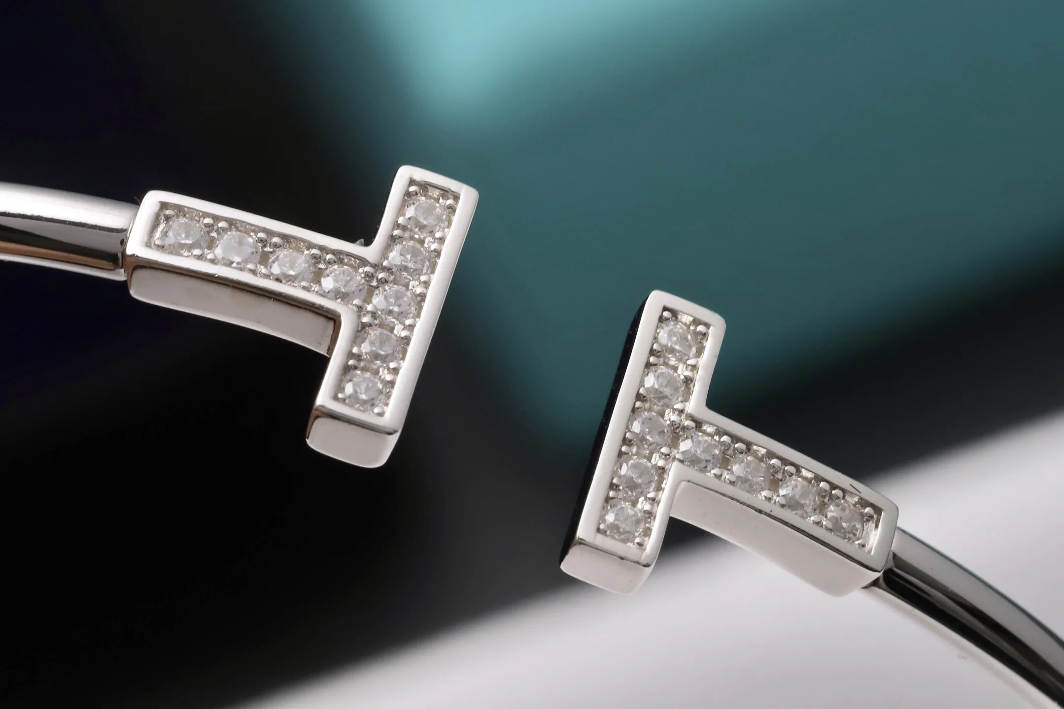 T Wire Diamond Bangle (Sterling Silver) D29016666 — view 6