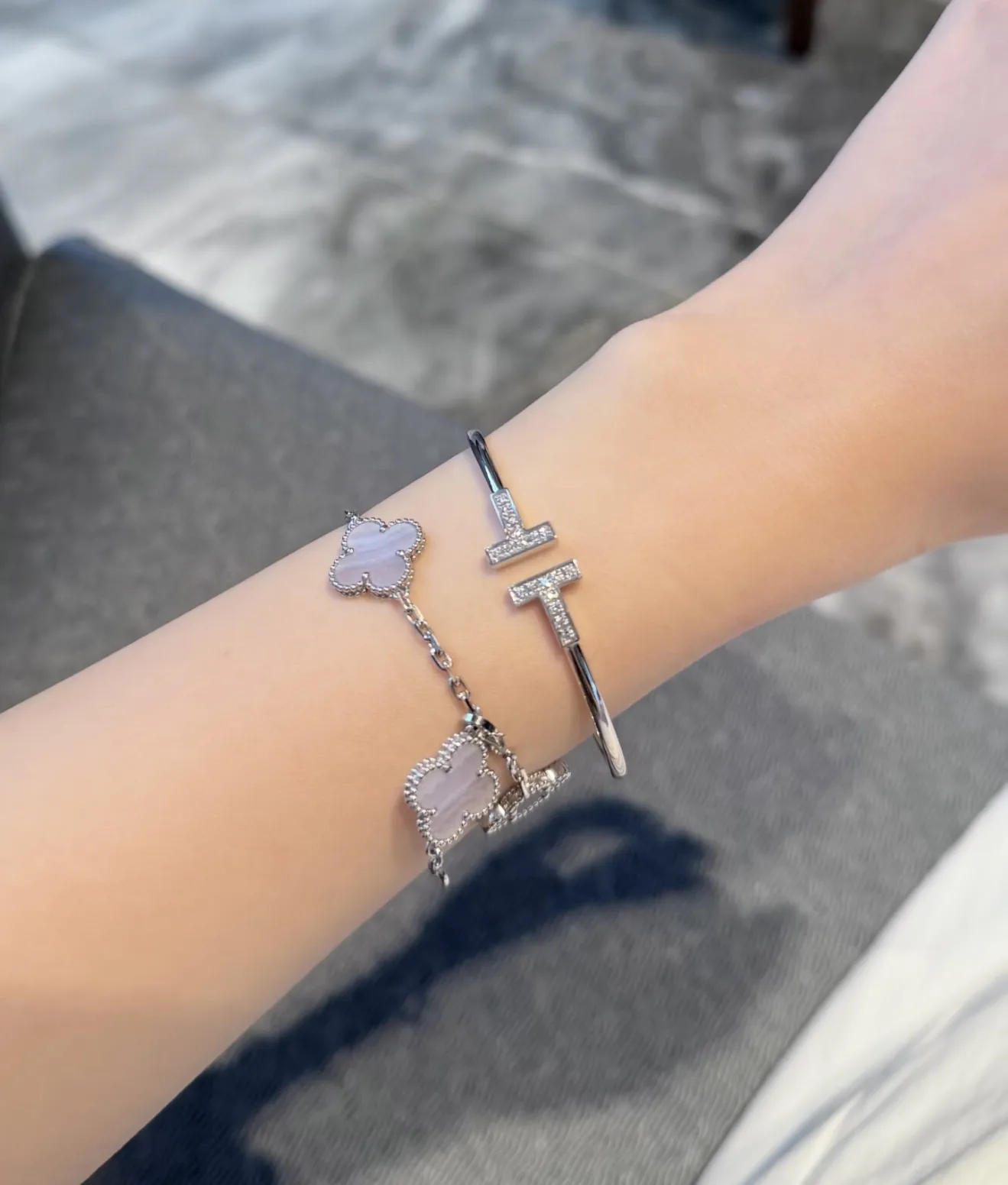 T Wire Diamond Bangle (Sterling Silver) D29016666 — view 12