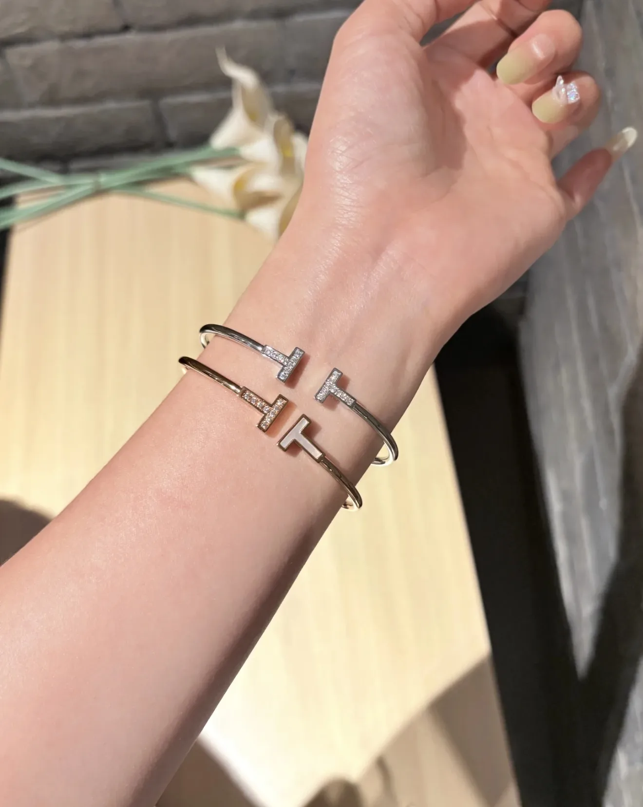 T Wire Diamond Bangle (Sterling Silver) D29016666 — view 13