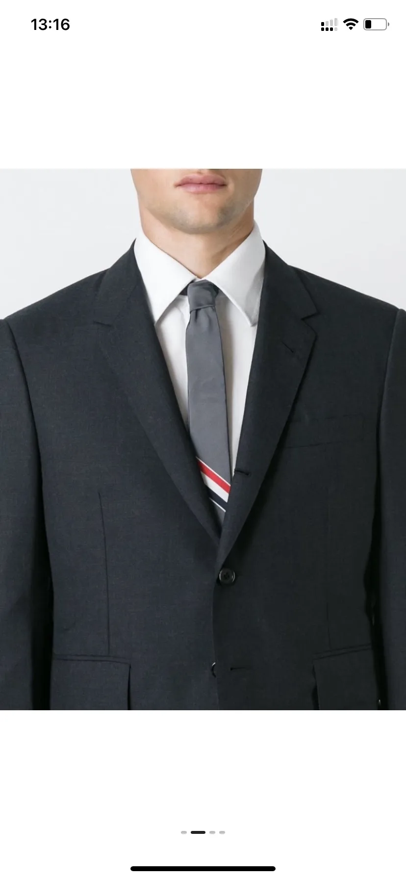 Striped Wool Skinny Tie D17512688 — view 2