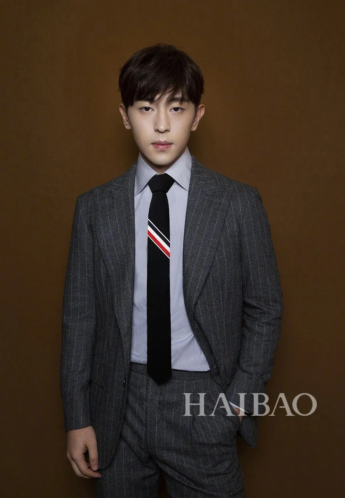 Striped Wool Skinny Tie D17512688 — view 4