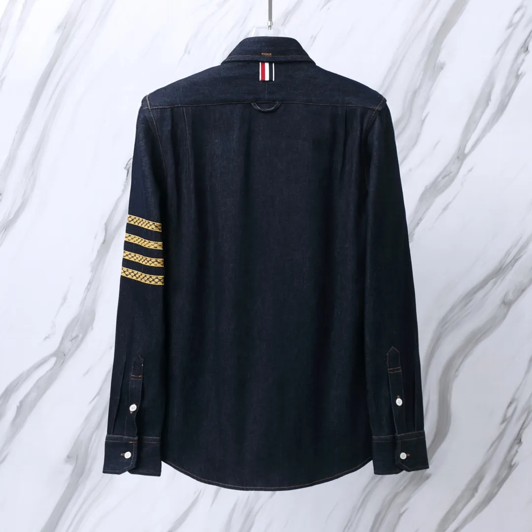 Embroidered Snake Denim Long-Sleeved Shirt D22512682 — view 2