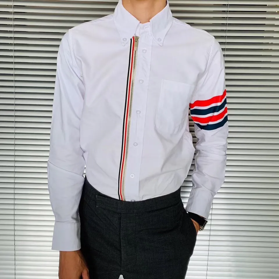 4-Bar Stripe Zip-Up Oxford Shirt D22512643 — view 6
