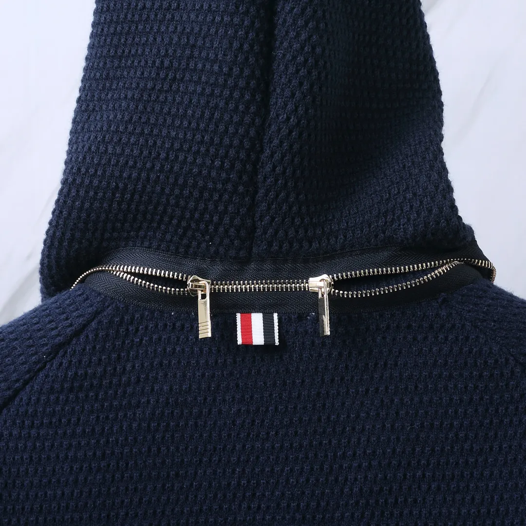 4-Bar Waffle-Knit Cashmere Blend Hooded Cardigan D32512678 — view 9