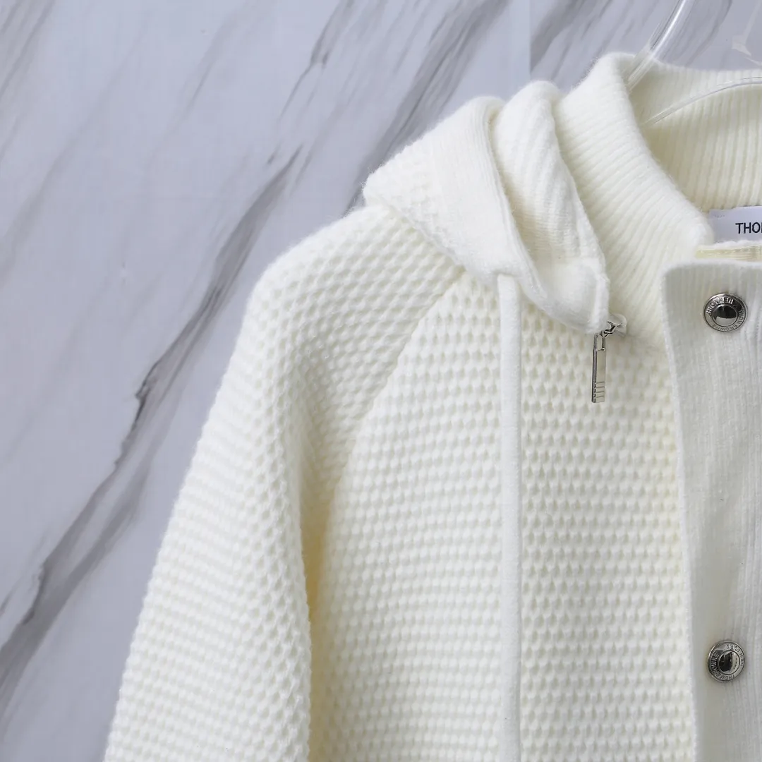 4-Bar Stripe Cashmere-Blend Hooded Cardigan D32512680 — view 7