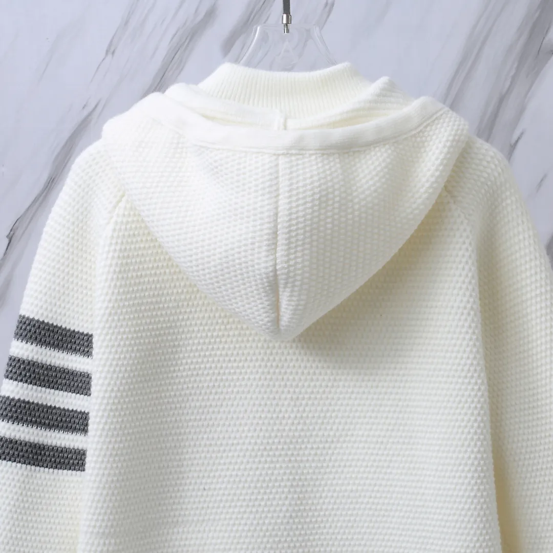 4-Bar Stripe Cashmere-Blend Hooded Cardigan D32512680 — view 9