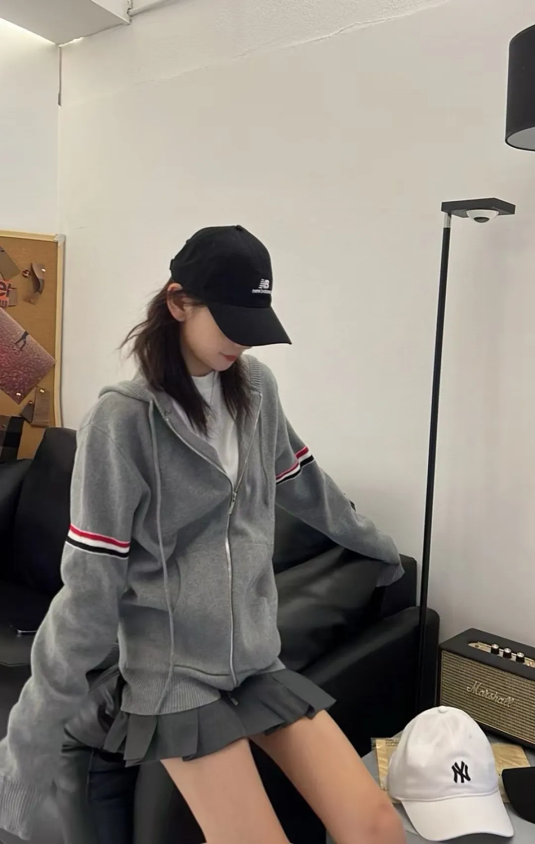 Striped Wool-Blend Zip-Up Hoodie D25012654 — view 6