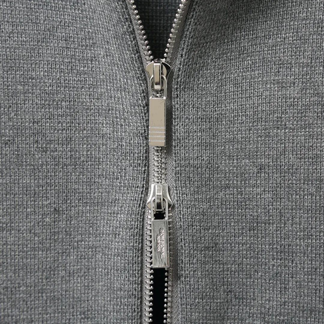 Striped Wool-Blend Zip-Up Knit Hoodie D25012657 — view 8