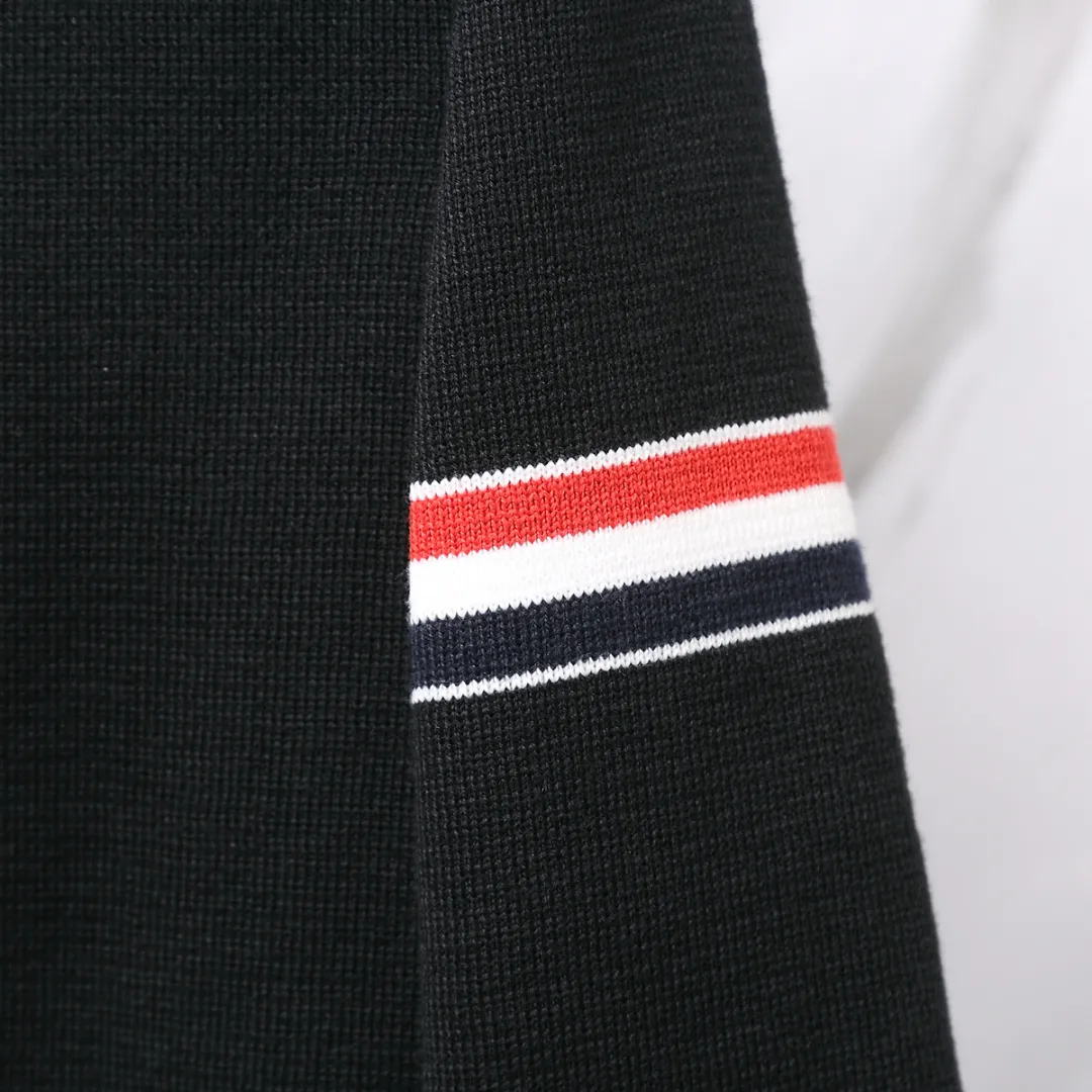 Striped Wool-Blend Zip-Up Knit Hoodie D25012655 — view 8