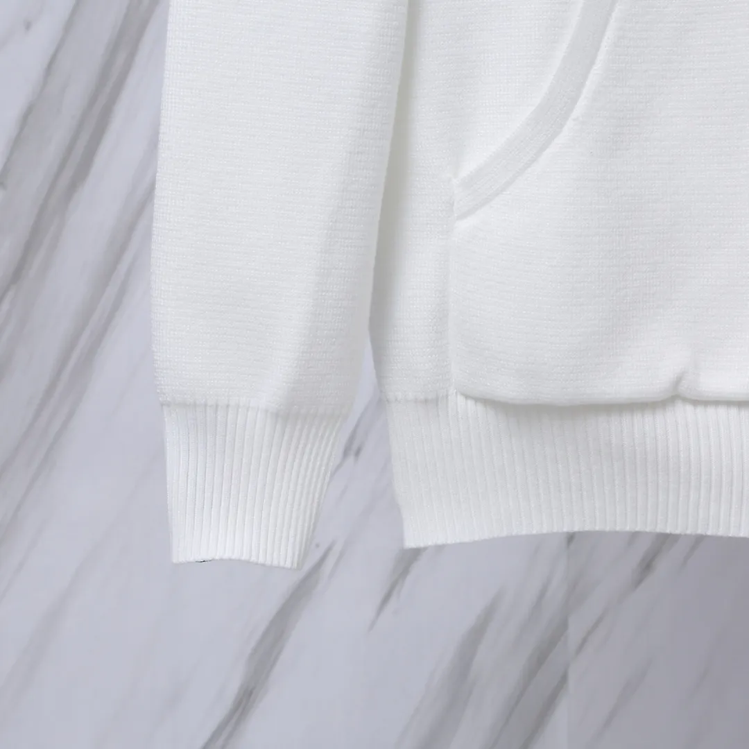Striped Wool-Blend Zip-Up Knit Hoodie D25012658 — view 9