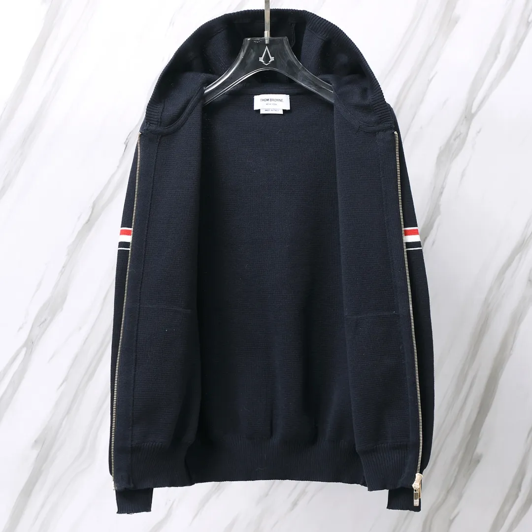 Striped Wool-Blend Zip-Up Hoodie D25012656 — view 3