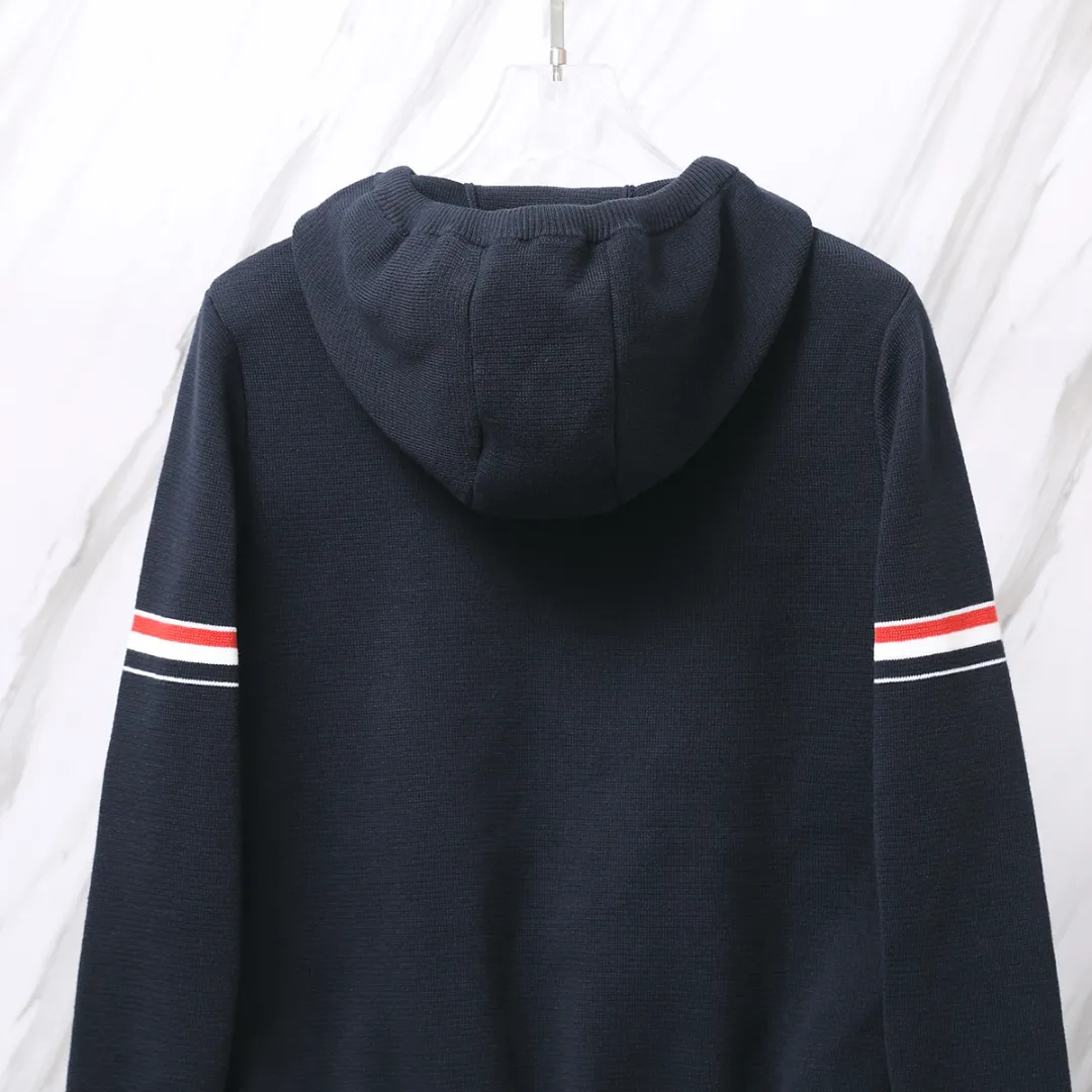 Striped Wool-Blend Zip-Up Hoodie D25012656 — view 7