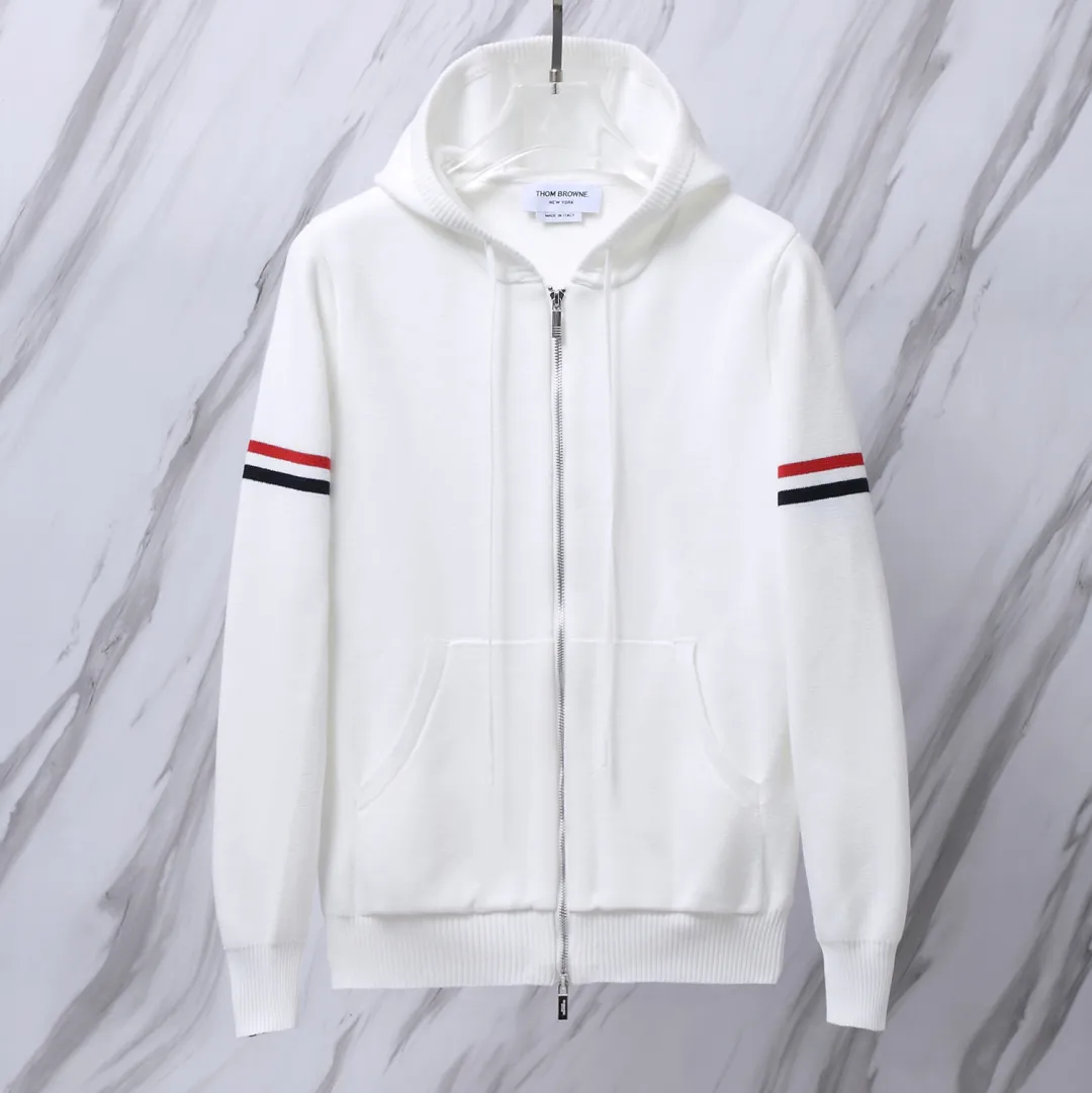 Striped Wool-Blend Zip-Up Knit Hoodie D25012659 — view 2