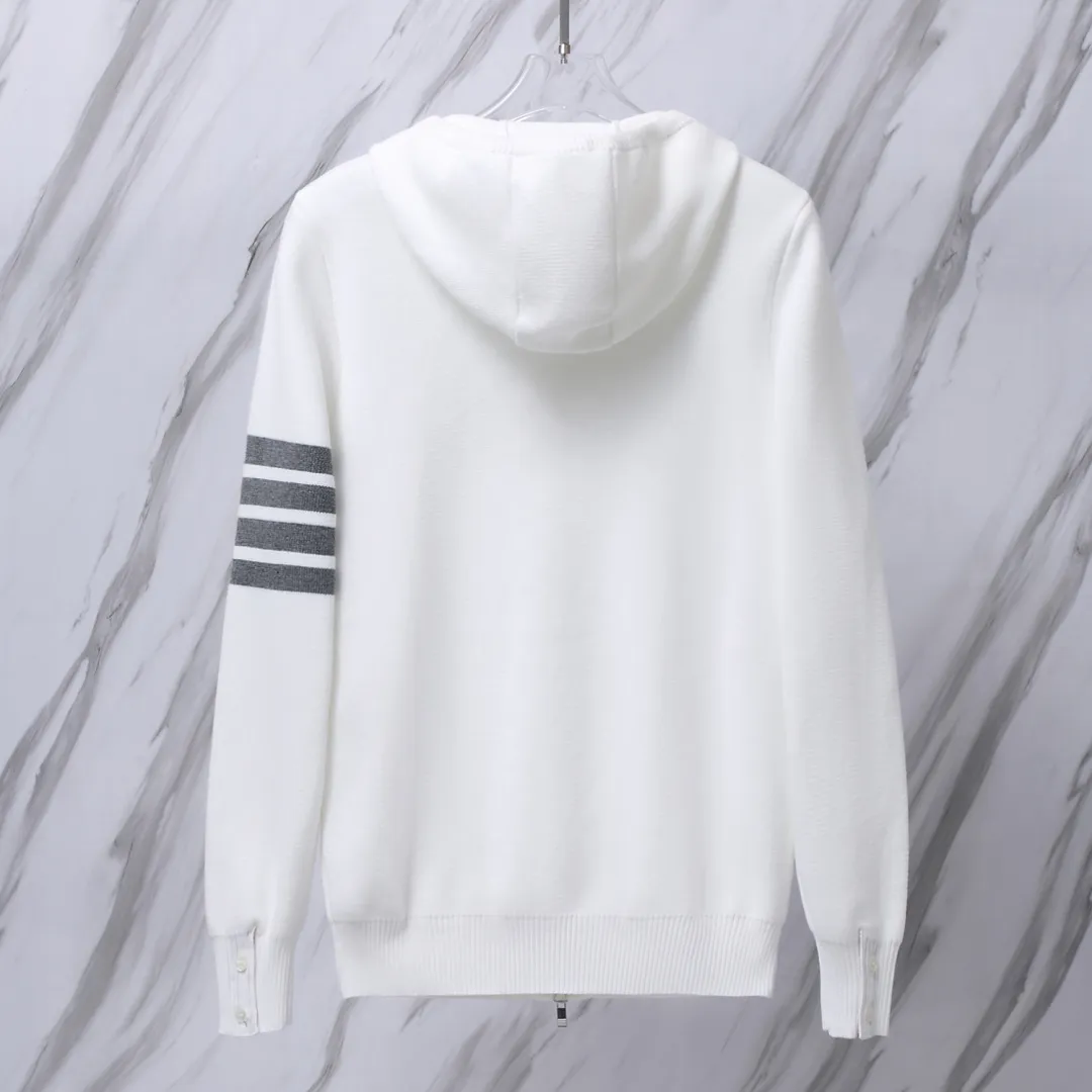 4-Bar Stripe Wool-Blend Zip-Up Hoodie D25012669 — view 3