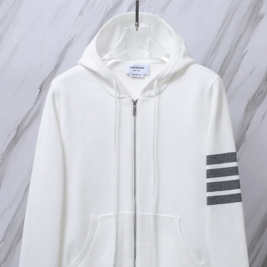 4-Bar Stripe Wool-Blend Zip-Up Hoodie D25012669 — view 4