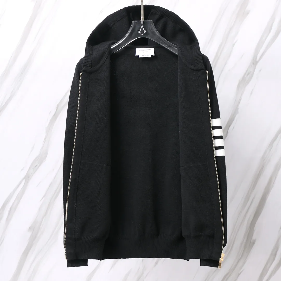 4-Bar Stripe Wool-Blend Zip-Up Hoodie D25012666 — view 3
