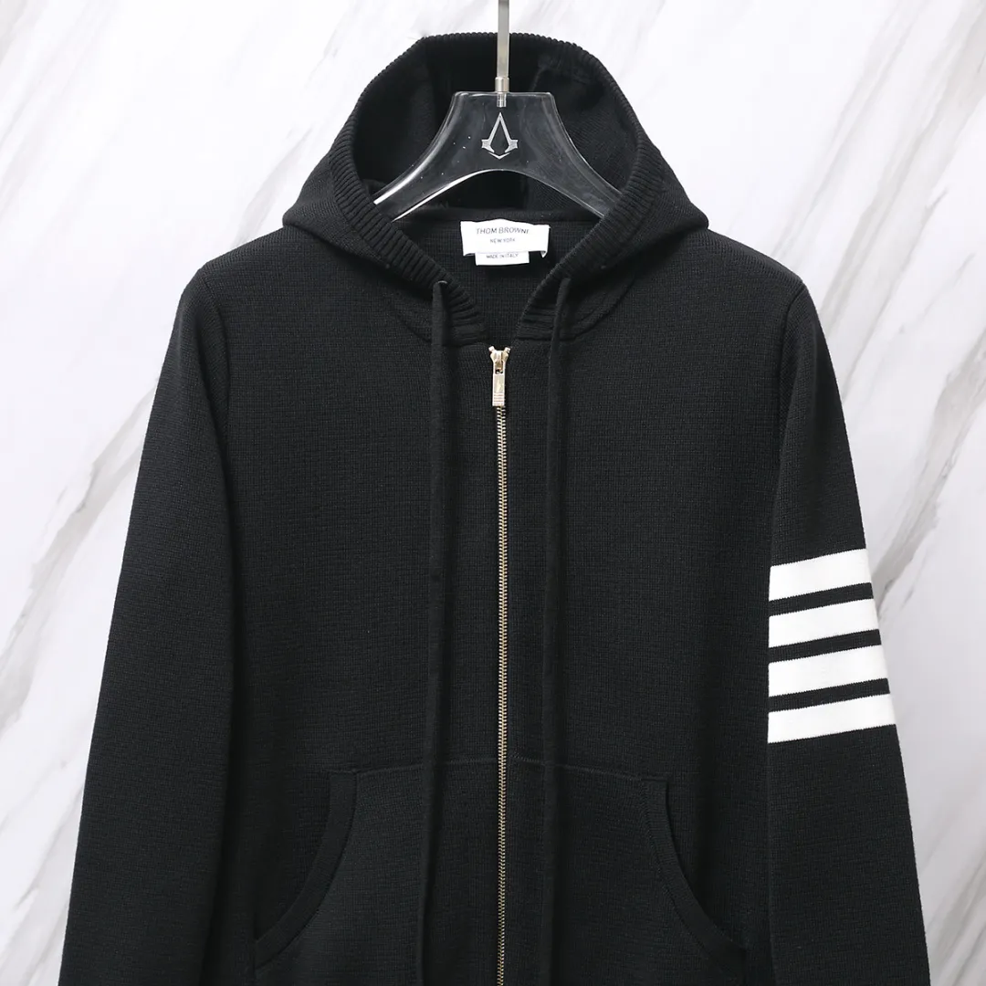 4-Bar Stripe Wool-Blend Zip-Up Hoodie D25012666 — view 4