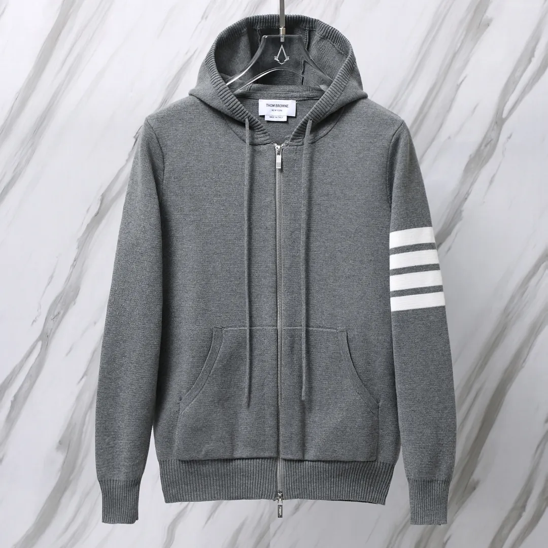 4-Bar Stripe Wool-Blend Zip-Up Hoodie D25012668 — view 2