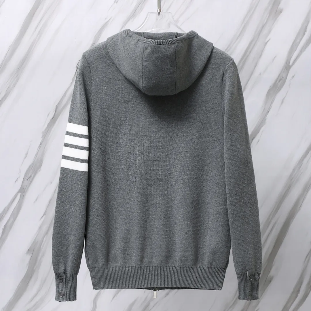 4-Bar Stripe Wool-Blend Zip-Up Hoodie D25012668 — view 3