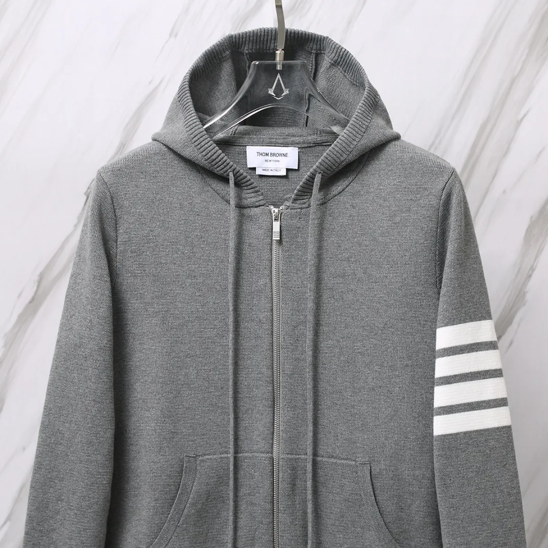 4-Bar Stripe Wool-Blend Zip-Up Hoodie D25012668 — view 4