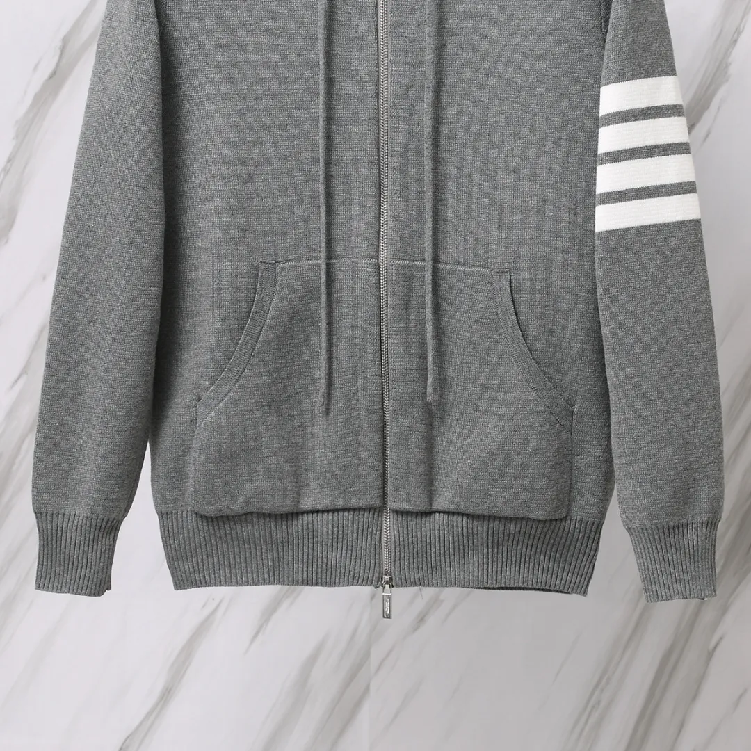 4-Bar Stripe Wool-Blend Zip-Up Hoodie D25012668 — view 5