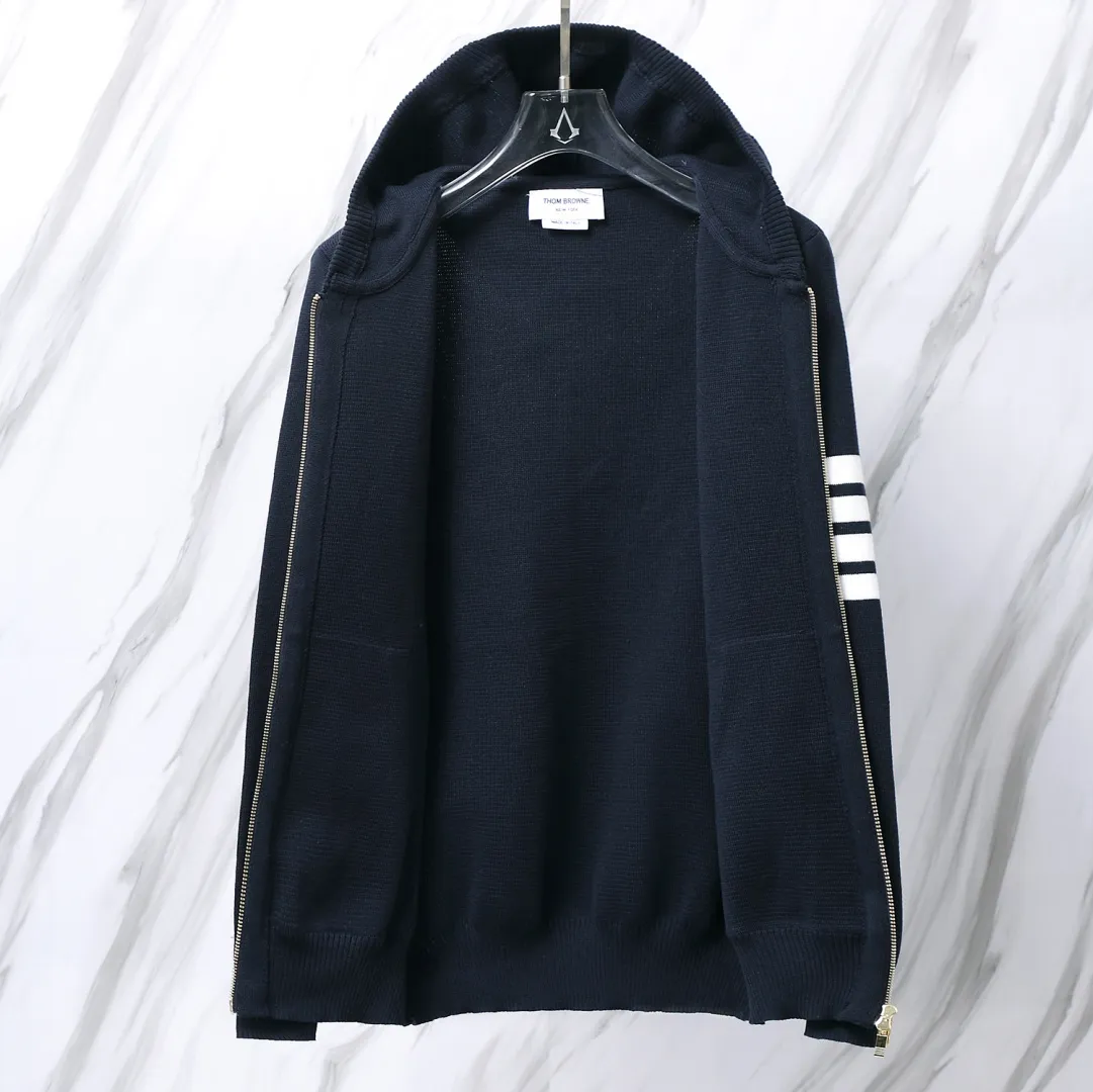 4-Bar Stripe Wool-Blend Zip-Up Hoodie D25012667 — view 3