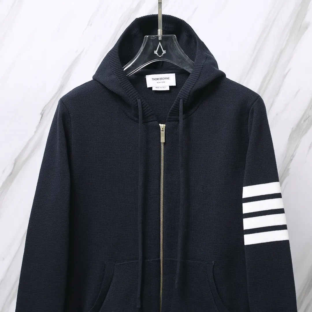 4-Bar Stripe Wool-Blend Zip-Up Hoodie D25012667 — view 5