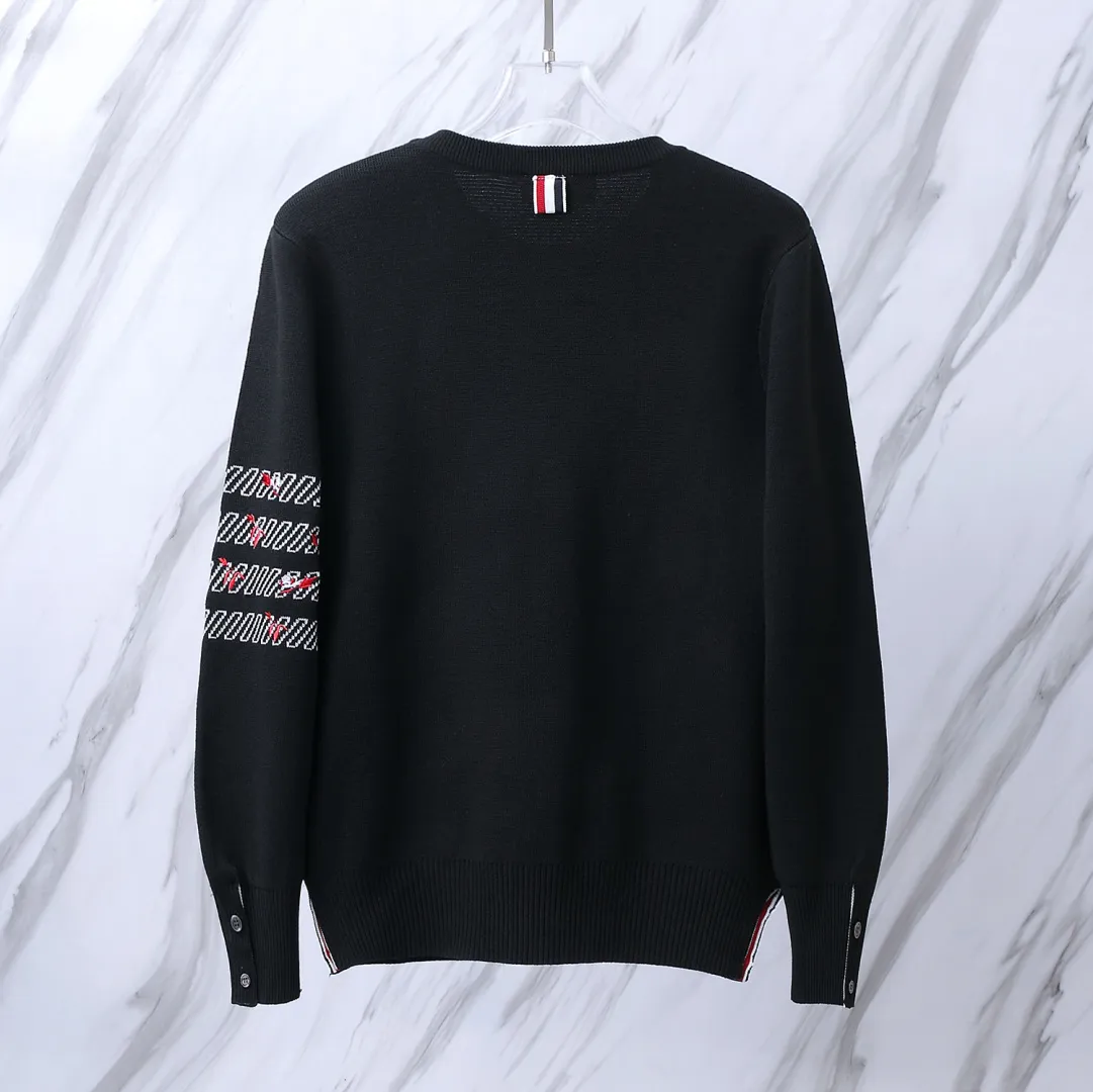 Rose Embroidered 4-Bar Stripe Crew-Neck Sweater D24012692 — view 3