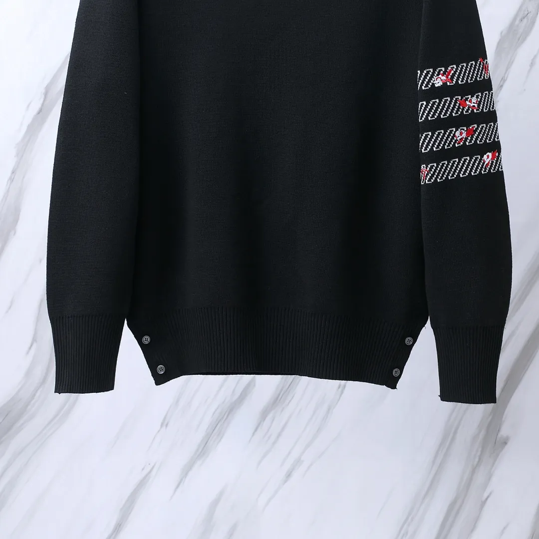 Rose Embroidered 4-Bar Stripe Crew-Neck Sweater D24012692 — view 5