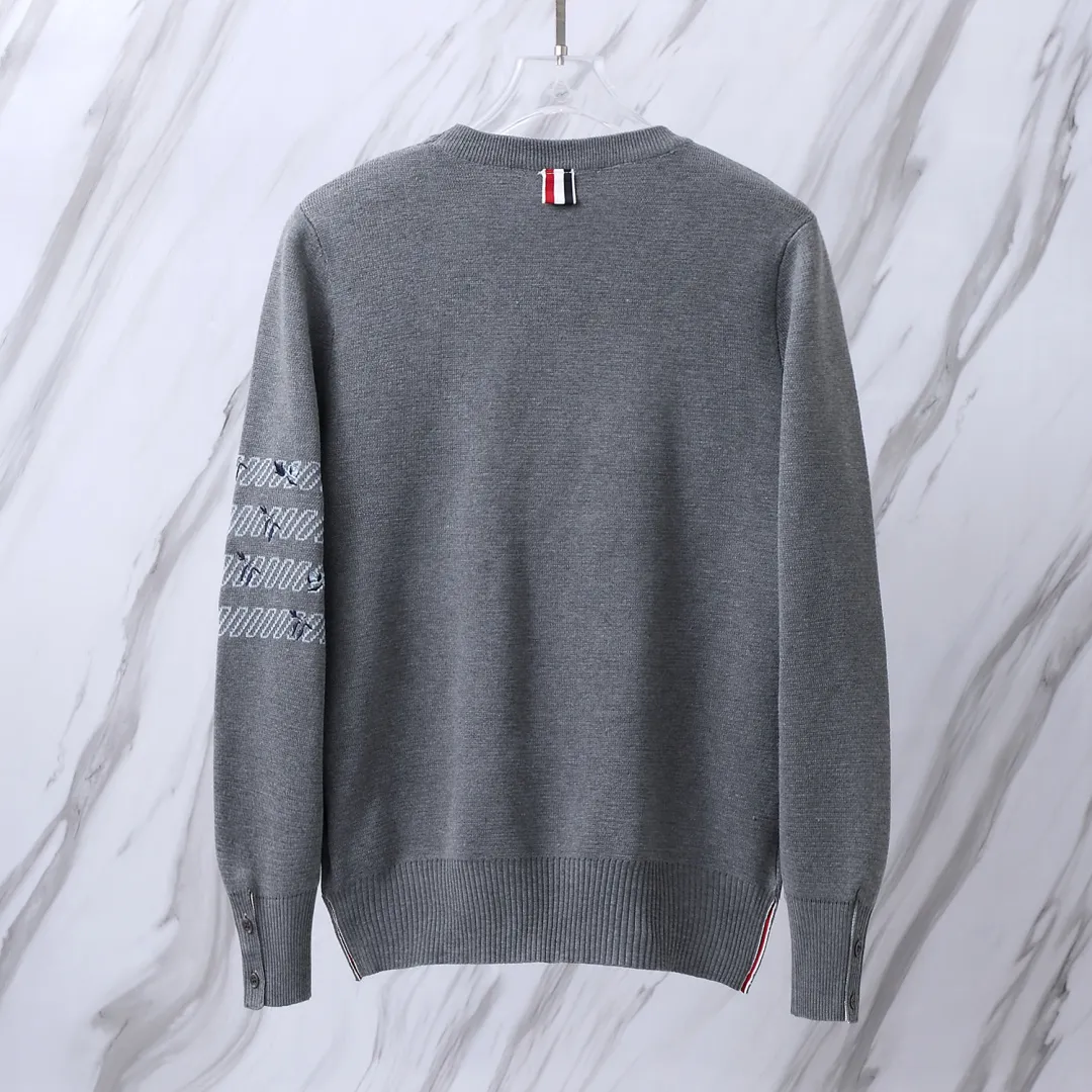 Rose Embroidered 4-Bar Stripe Crew-Neck Sweater D24012694 — view 3