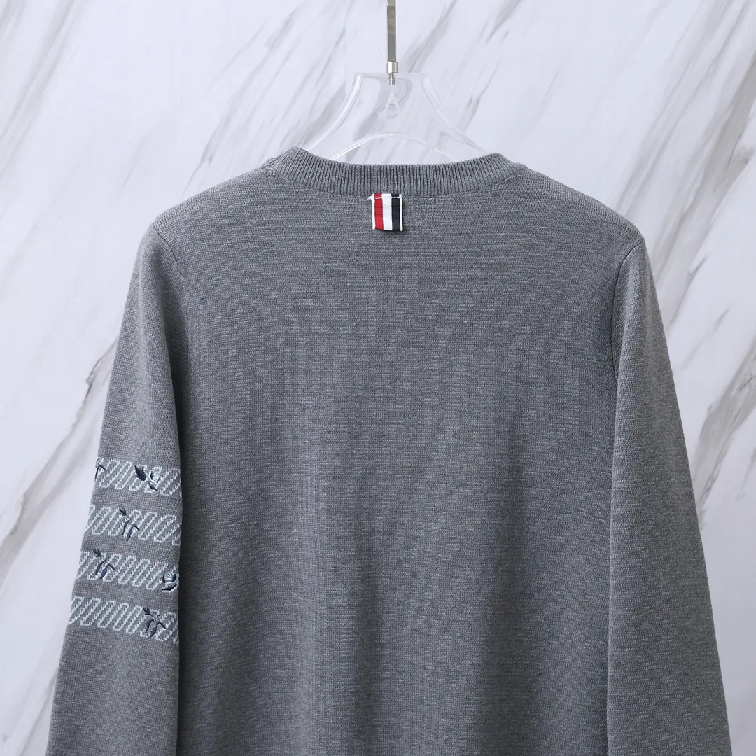 Rose Embroidered 4-Bar Stripe Crew-Neck Sweater D24012694 — view 6