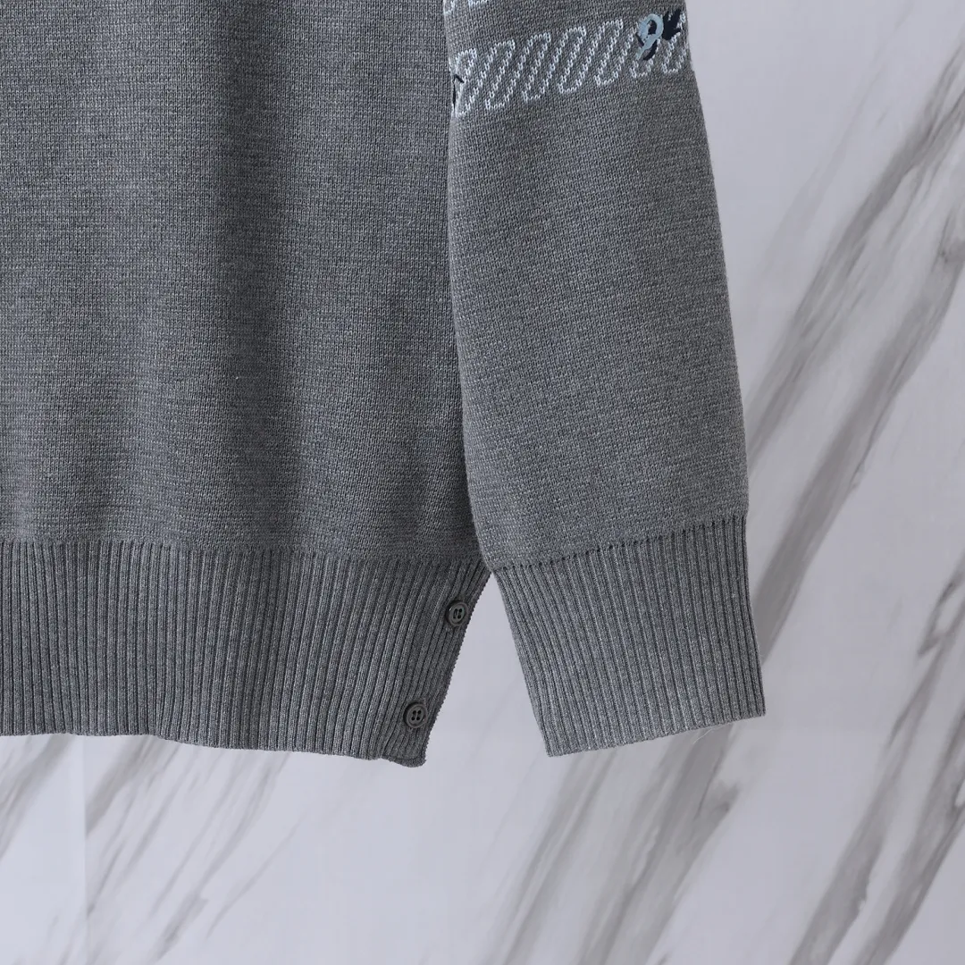 Rose Embroidered 4-Bar Stripe Crew-Neck Sweater D24012694 — view 7