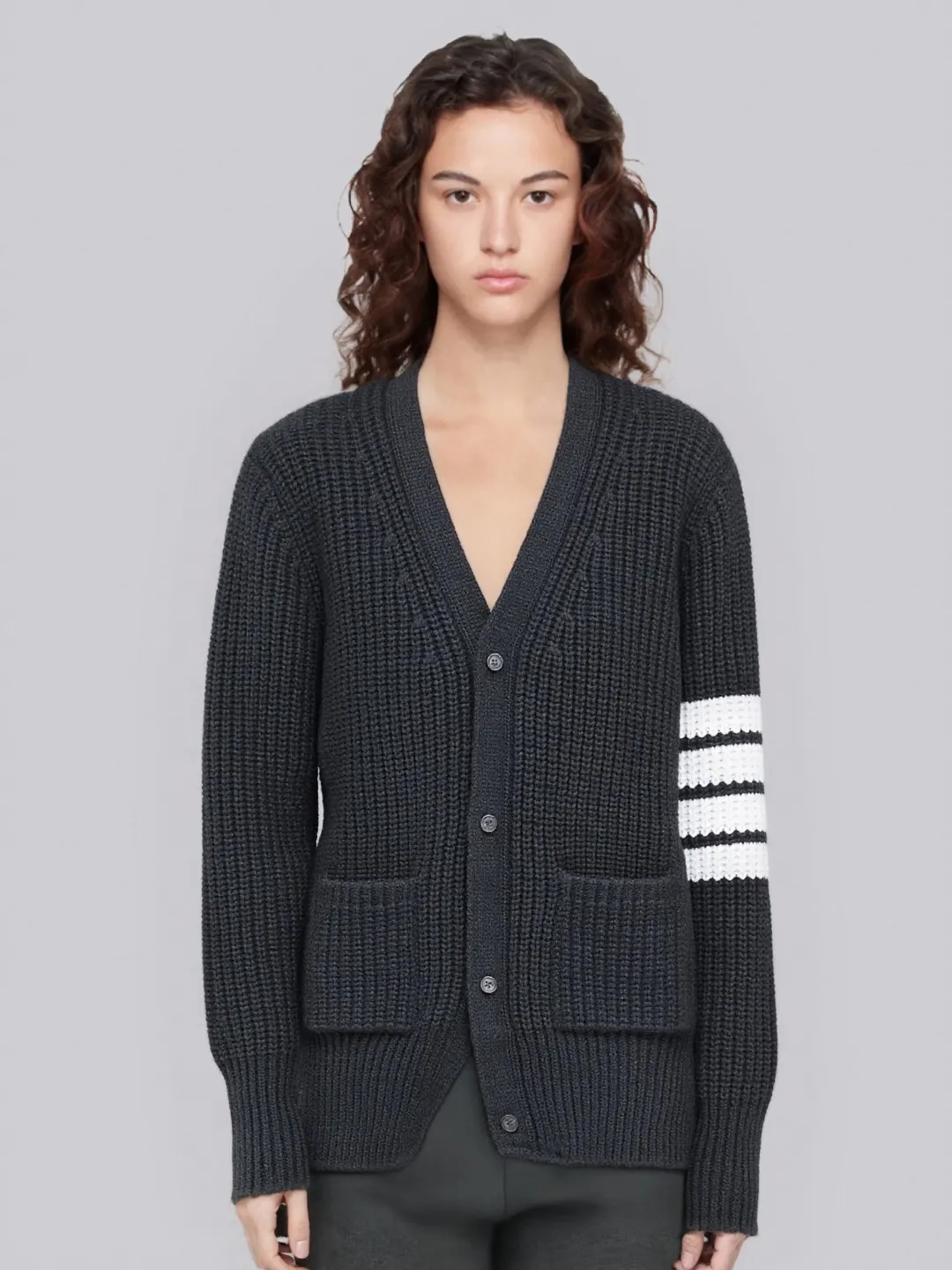 4-Bar Stripe Cashmere-Blend Cardigan D26512697 — view 4