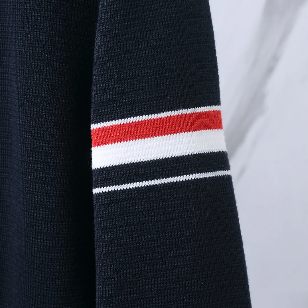 Thom Browne Striped Wool-Blend Zip-Up Knit Jacket D25512649 — view 6