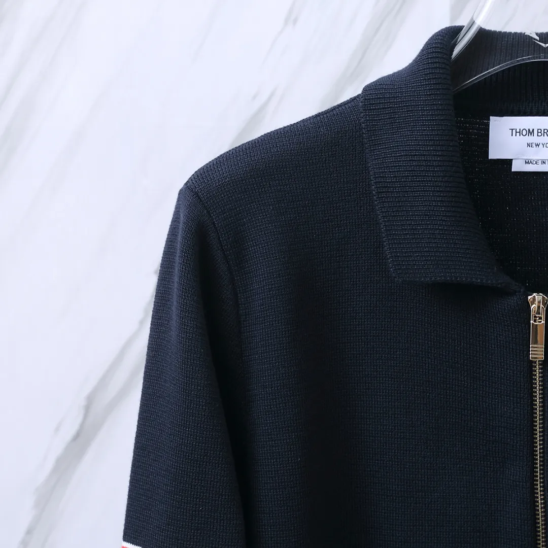 Thom Browne Striped Wool-Blend Zip-Up Knit Jacket D25512649 — view 8