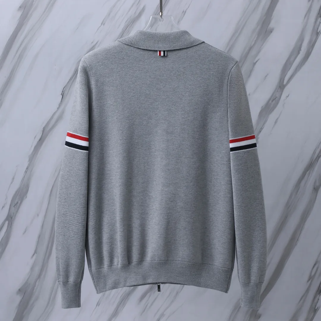 Striped Wool-Blend Zip-Up Knit Jacket D25512650 — view 3