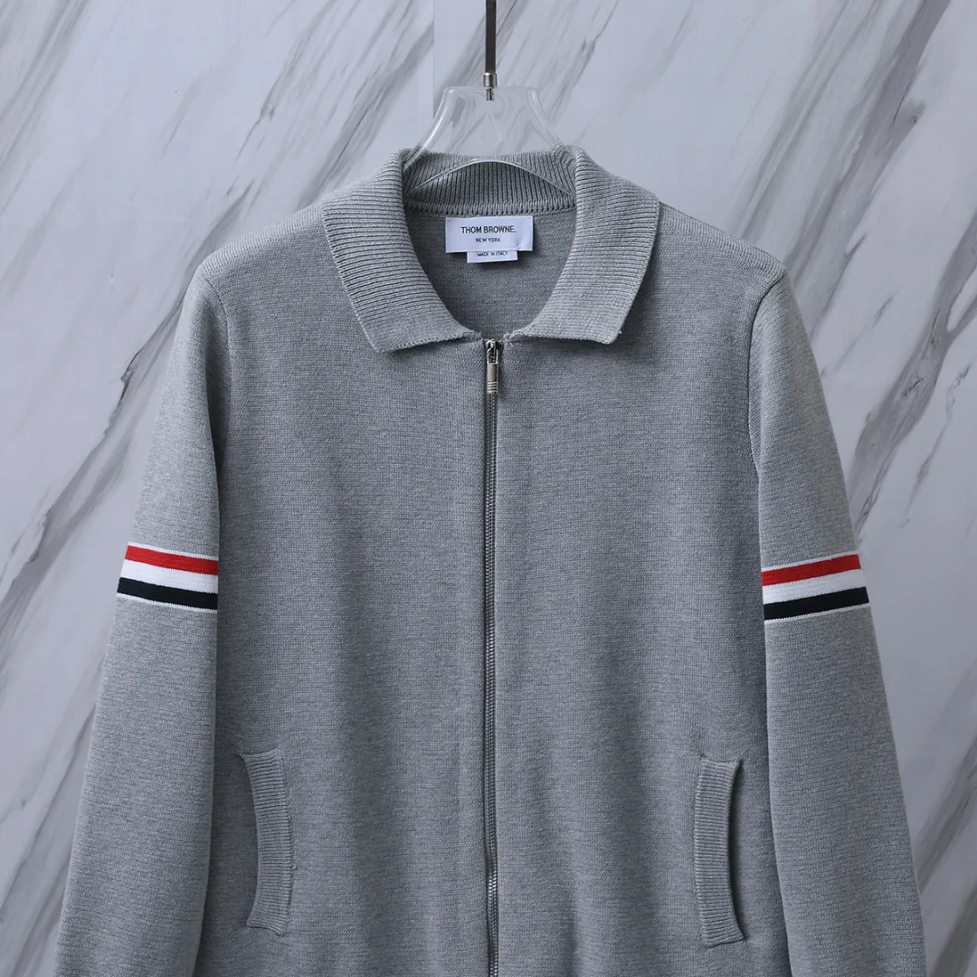 Striped Wool-Blend Zip-Up Knit Jacket D25512650 — view 4