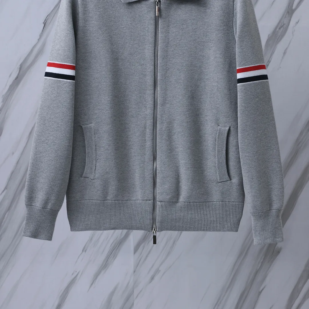 Striped Wool-Blend Zip-Up Knit Jacket D25512650 — view 5