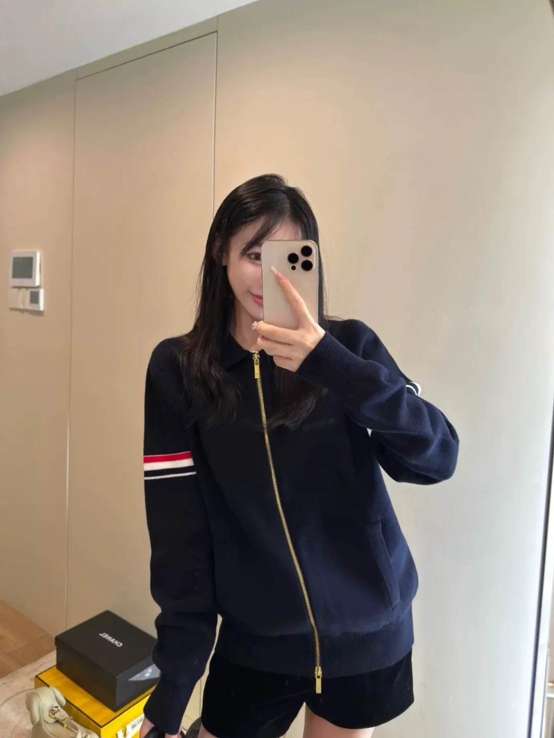 Striped Wool-Blend Zip-Up Knit Jacket D25512647 — view 7