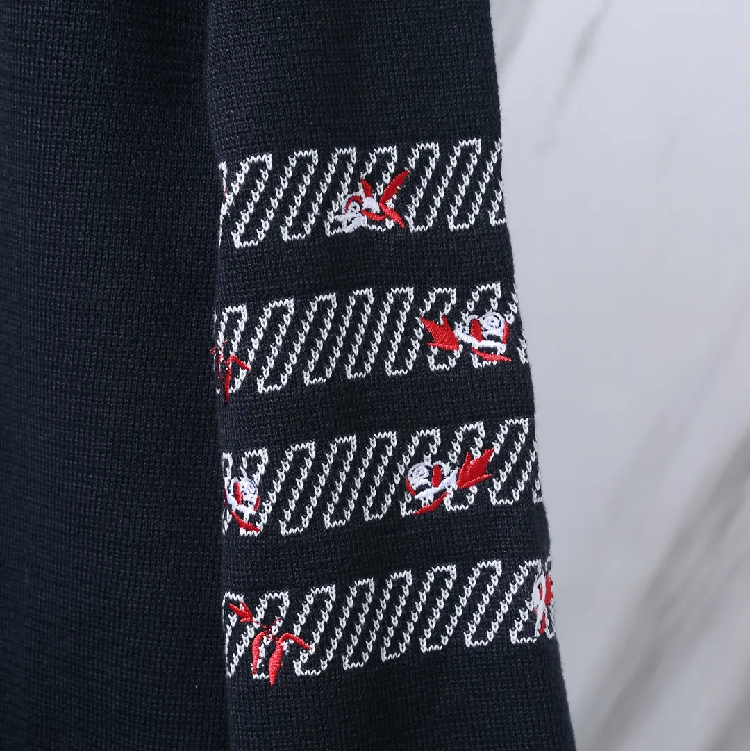 Floral Embroidery 4-Bar Stripe Knit Cardigan D25012685 — view 7