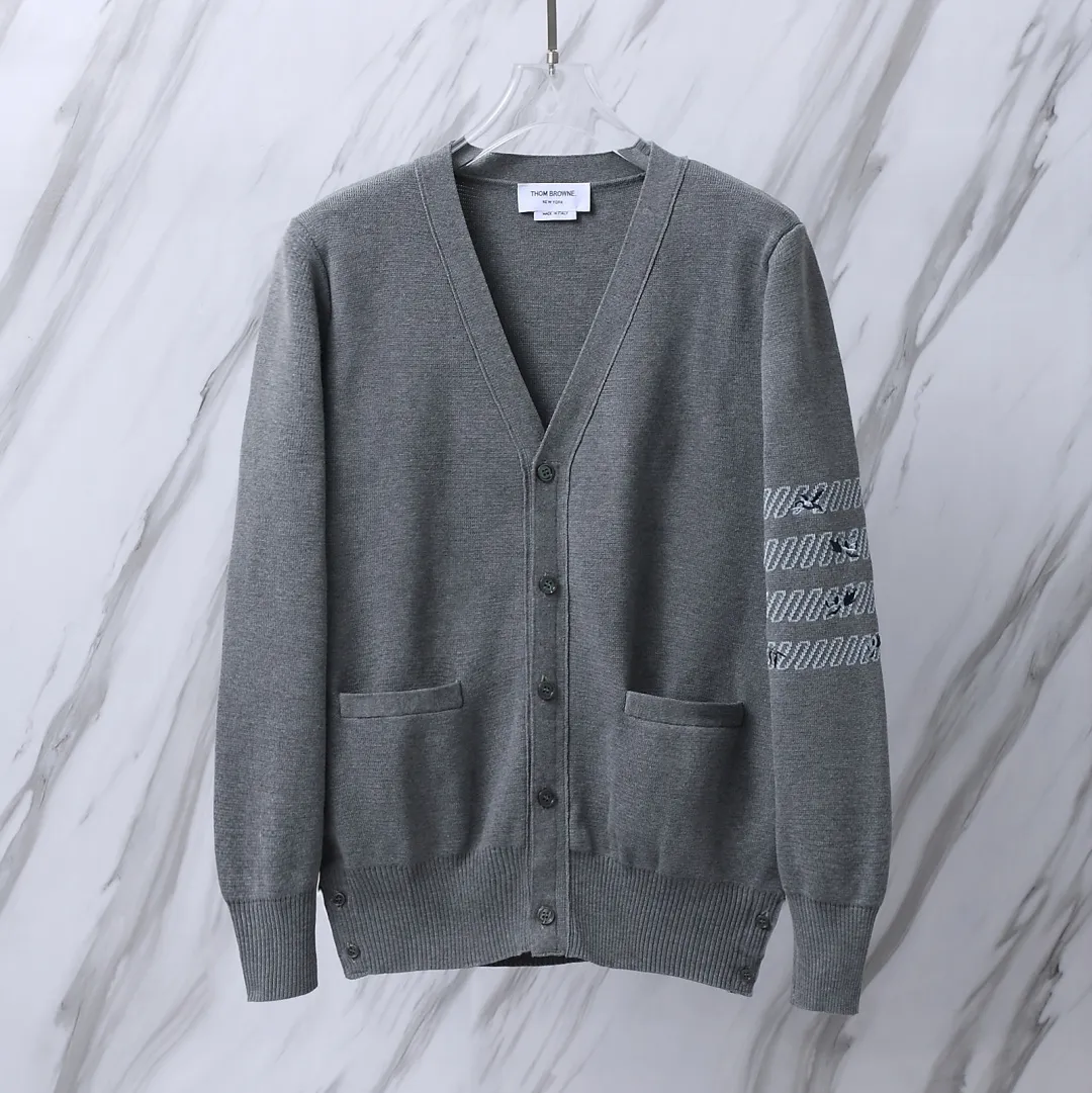 Floral Embroidery 4-Bar Stripe Knit Cardigan D25012686 — view 2