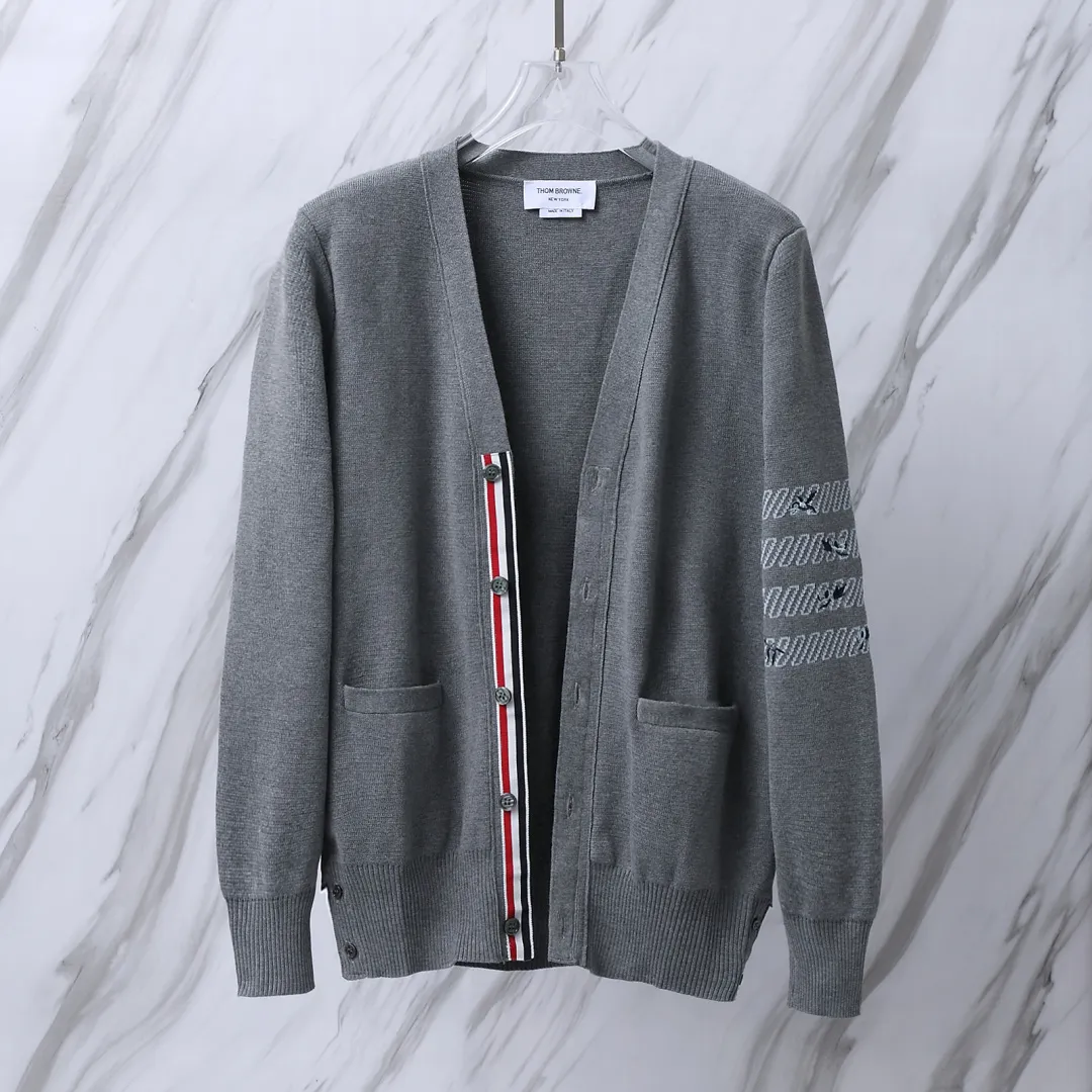 Floral Embroidery 4-Bar Stripe Knit Cardigan D25012686 — view 3