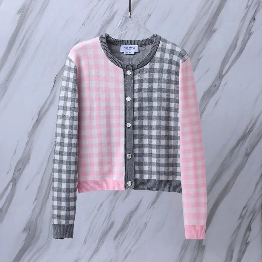 Gingham Merino Wool-Blend Cardigan D24512653