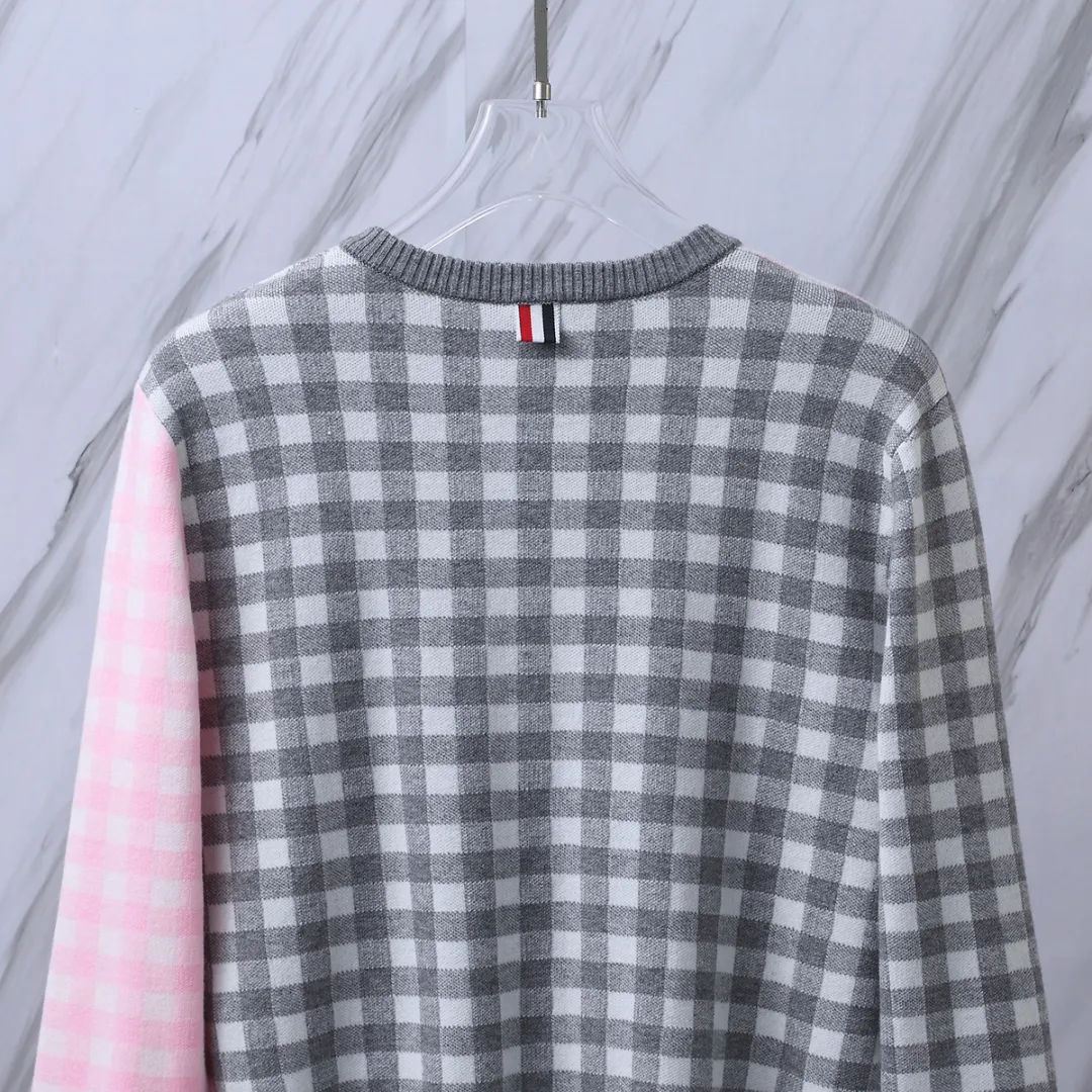 Gingham Merino Wool-Blend Cardigan D24512653 — view 6