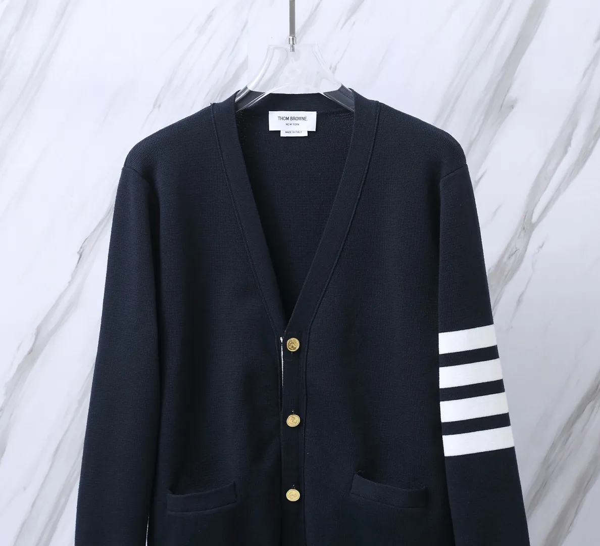 4-Bar Stripe Wool-Blend Cardigan D25512664 — view 3
