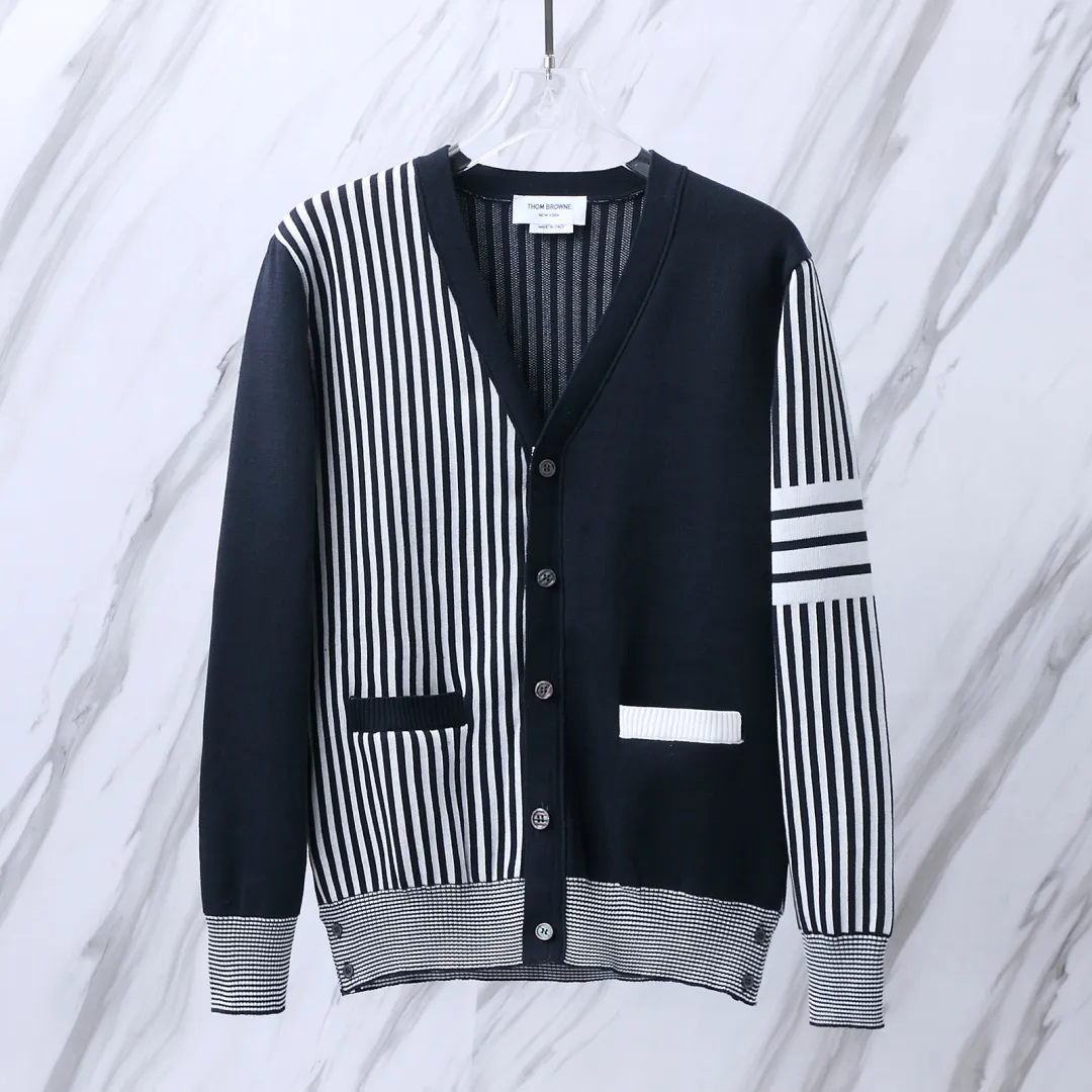 Striped Wool-Blend V-Neck Cardigan D25512672 — view 2